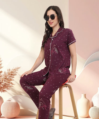 Printed Full Length Night Gown