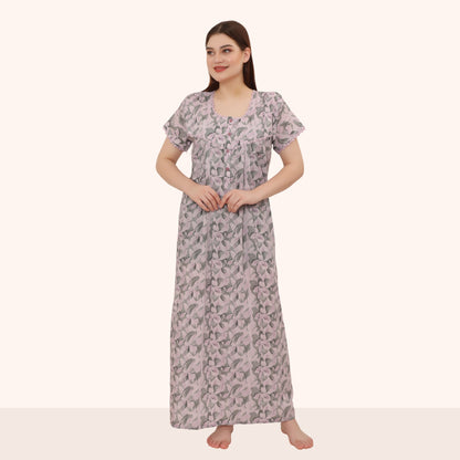 Printed Full Length Night Gown