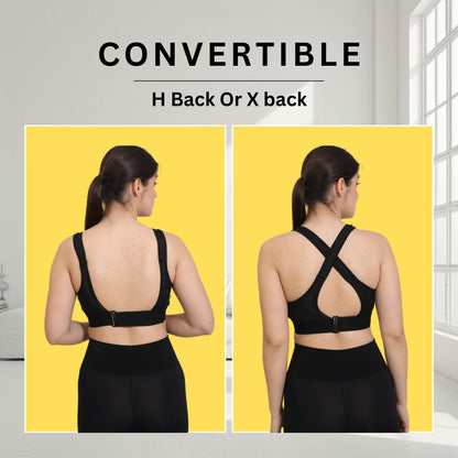 Front Zip Closure Sports Bra | High Support Fit