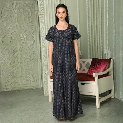 Printed Full Length Night Gown