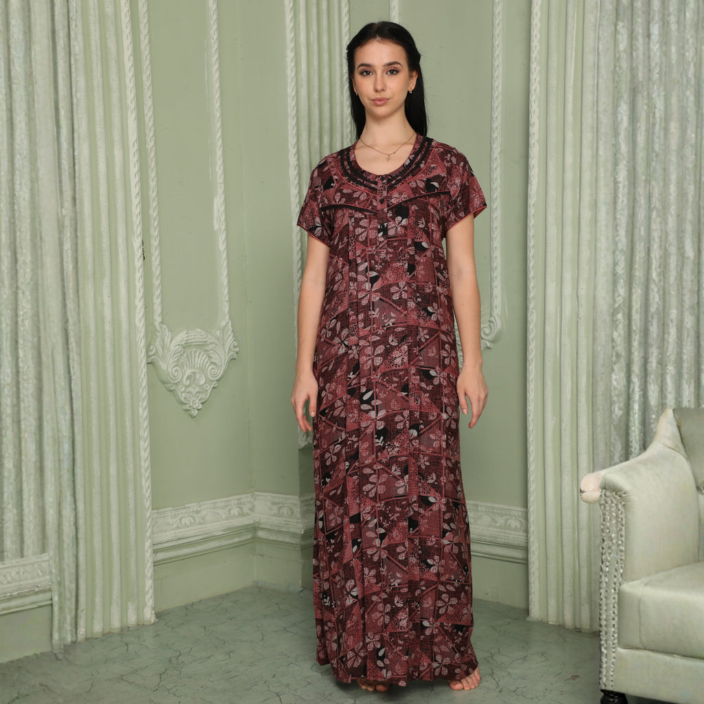 Printed Full-Length Night Gown