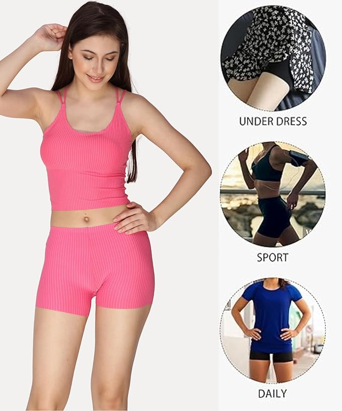 Nylon Striped Boyshort Panties – Pack of 2 Full Coverage