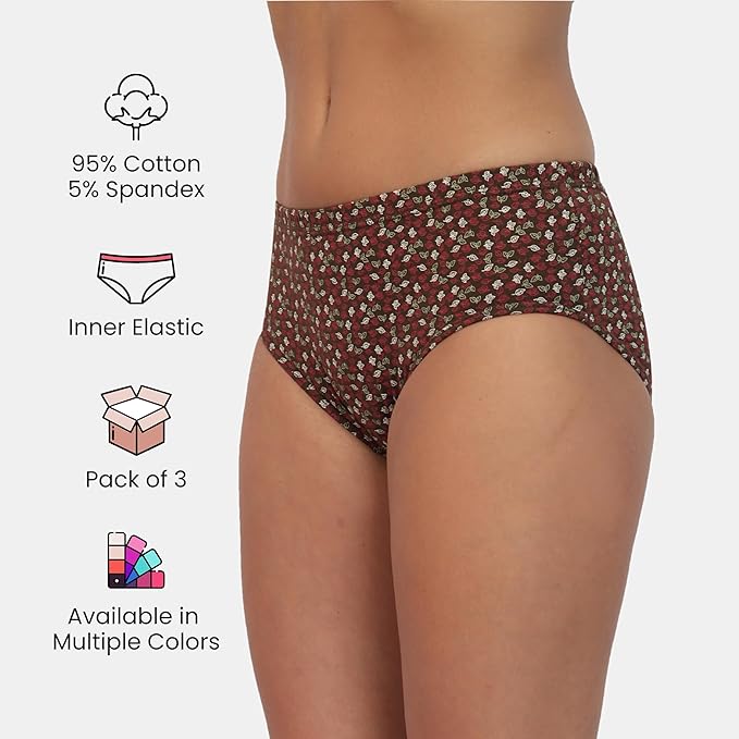 Cotton Hipster Panties Combo - Pack of 3