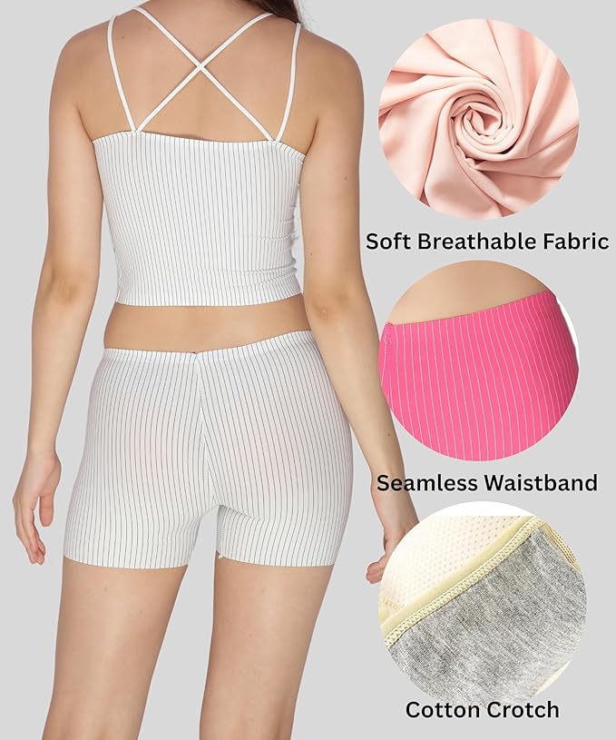 Nylon Striped Boyshort Panties – Pack of 2 Full Coverage