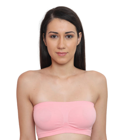 Seamless, Strapless, Full Coverage, Non-Wired Tube Bra