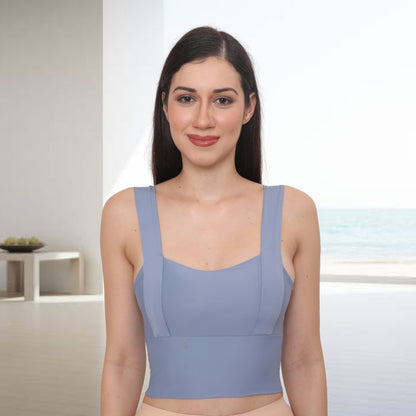 Nylon Spandex Padded Wire Free Seamless Sports Bras for Women