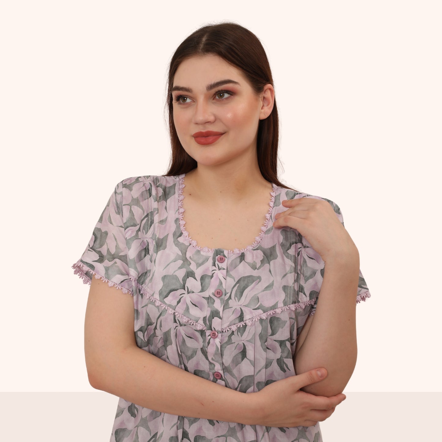 Printed Full Length Night Gown