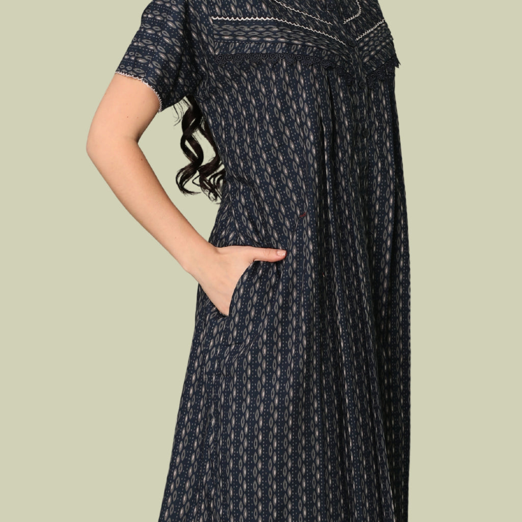 Printed Full Length Night Gown