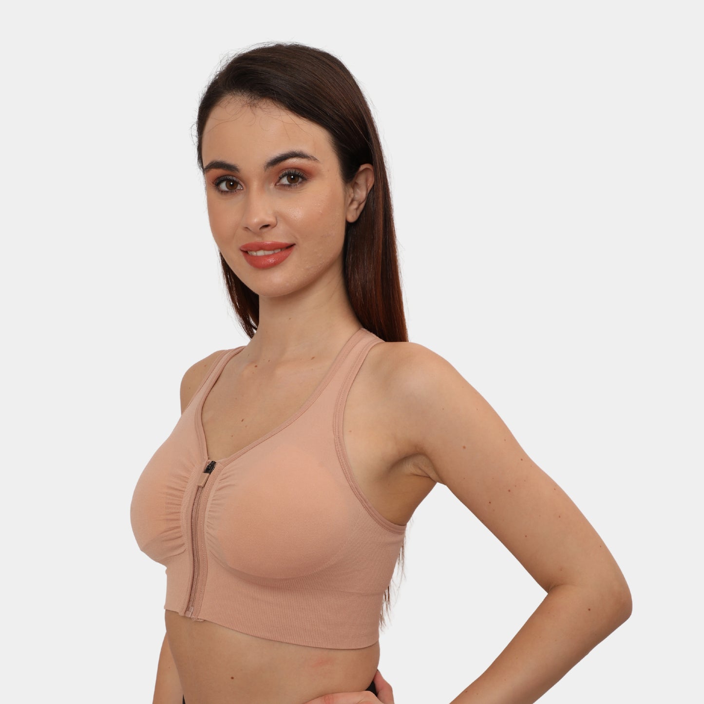 Front Zip Closure Sports Bra | Medium Impact Yoga Bras