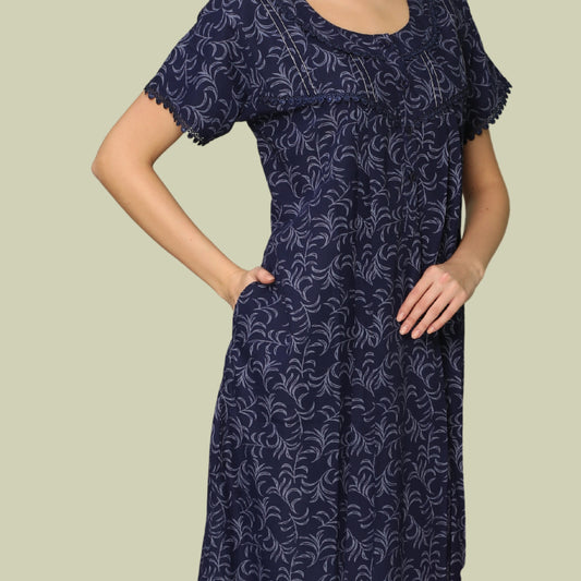 Printed Full Length Night Gown