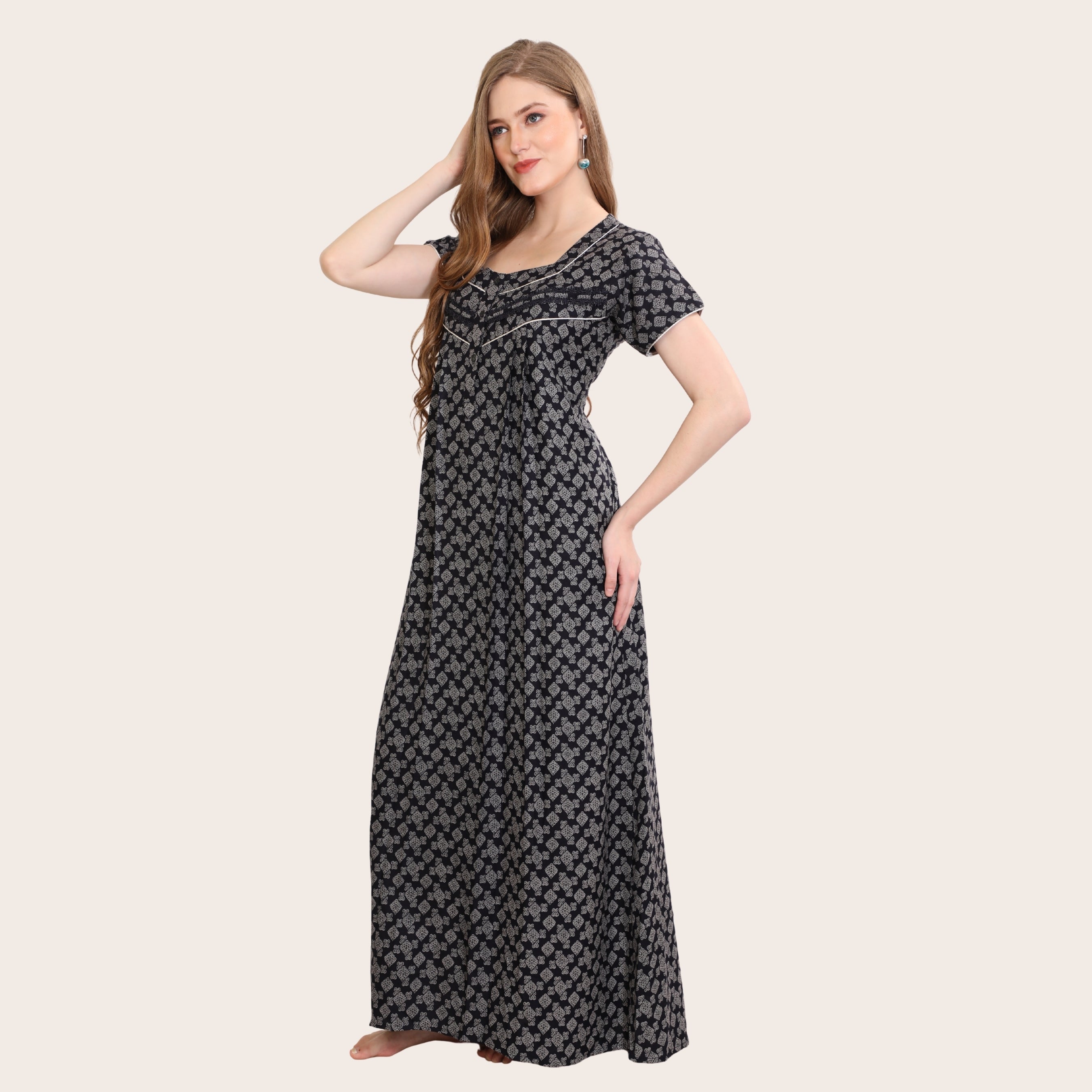 Printed Full-Length Night Gown