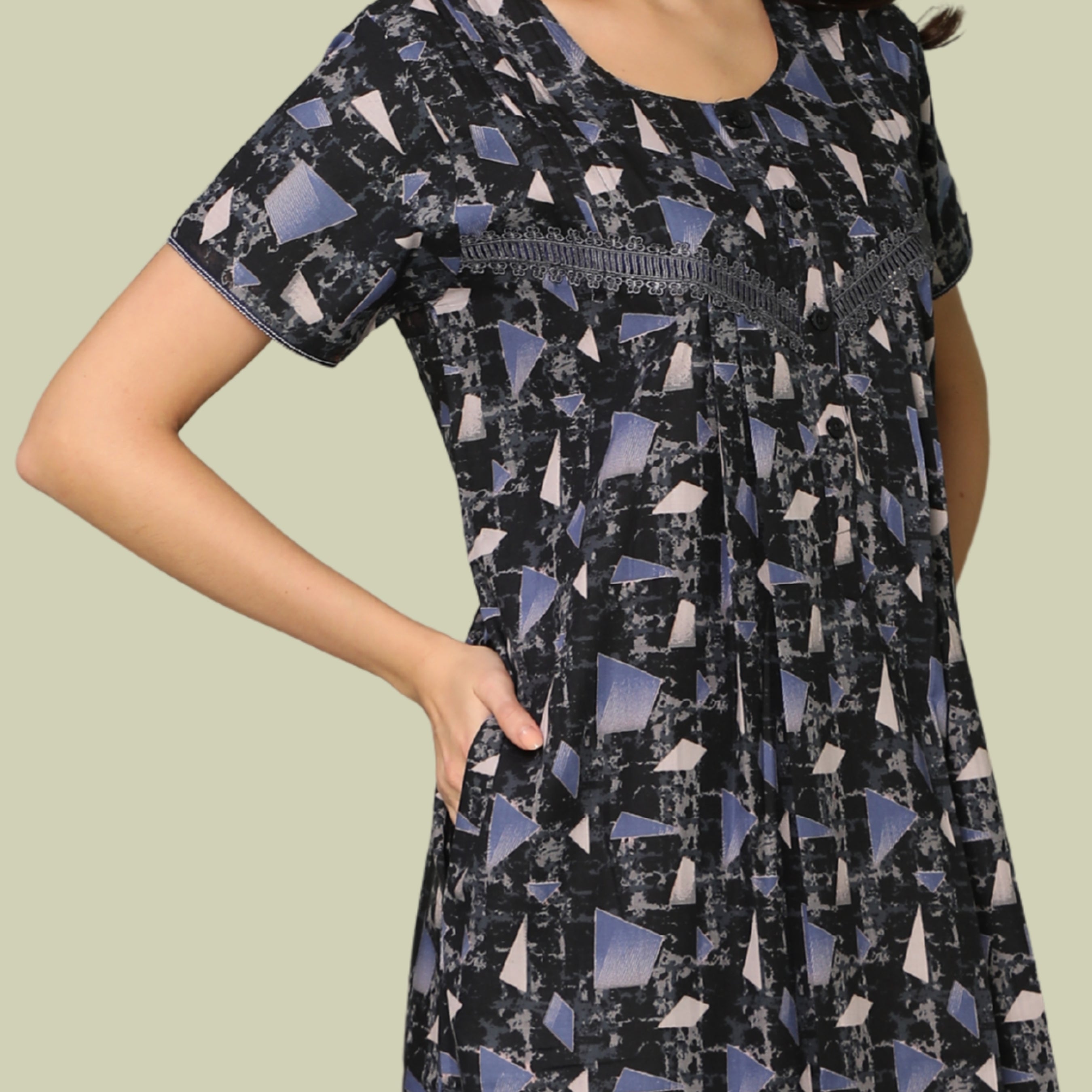 Printed Full Length Night Gown