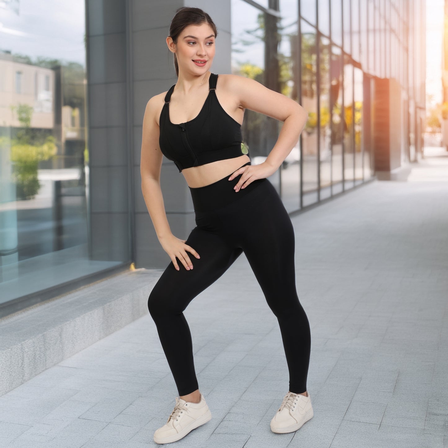 Front Zip Closure Sports Bra | High Support Fit