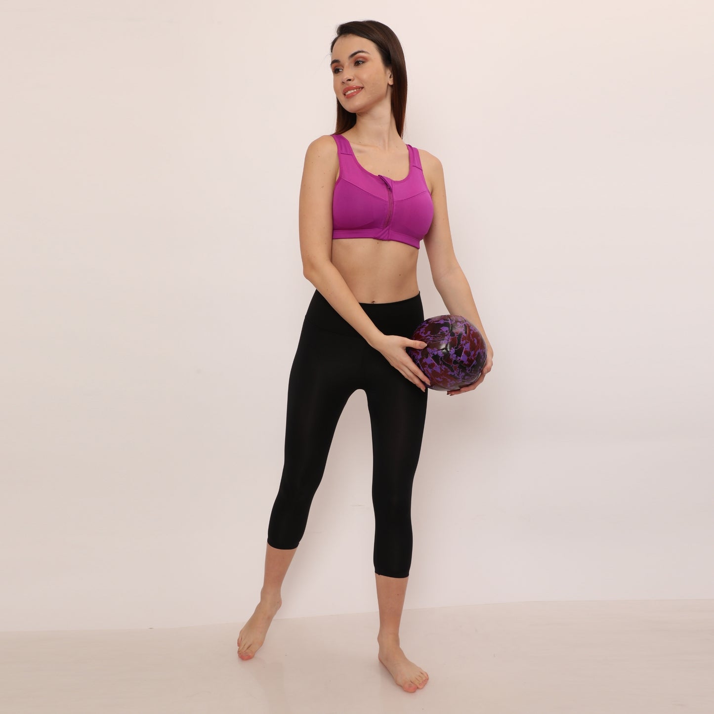 High Impact Racerback Design with Front Zip & Removable Pads