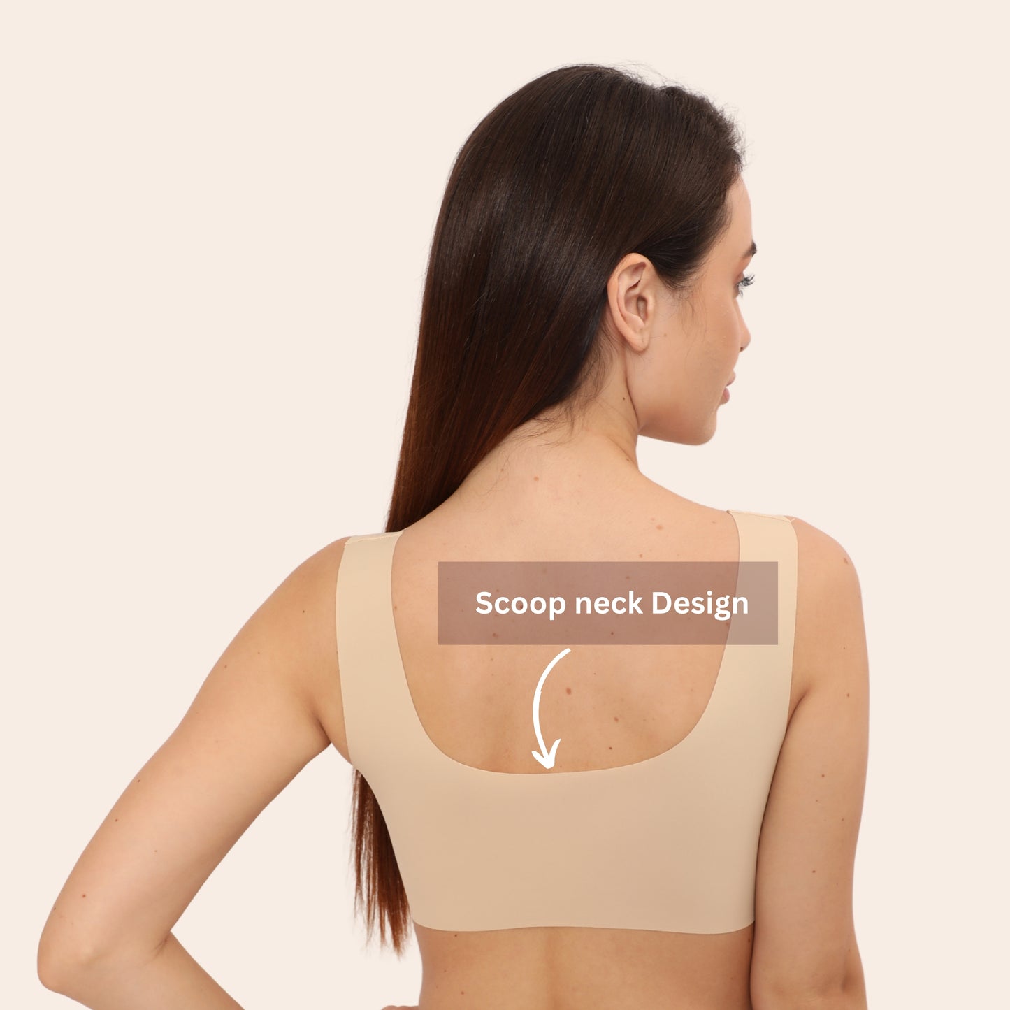 Wirefree Comfortable Padded Lift Push Up Thin, Soft, Sexy Back Smoothing Bra for Women