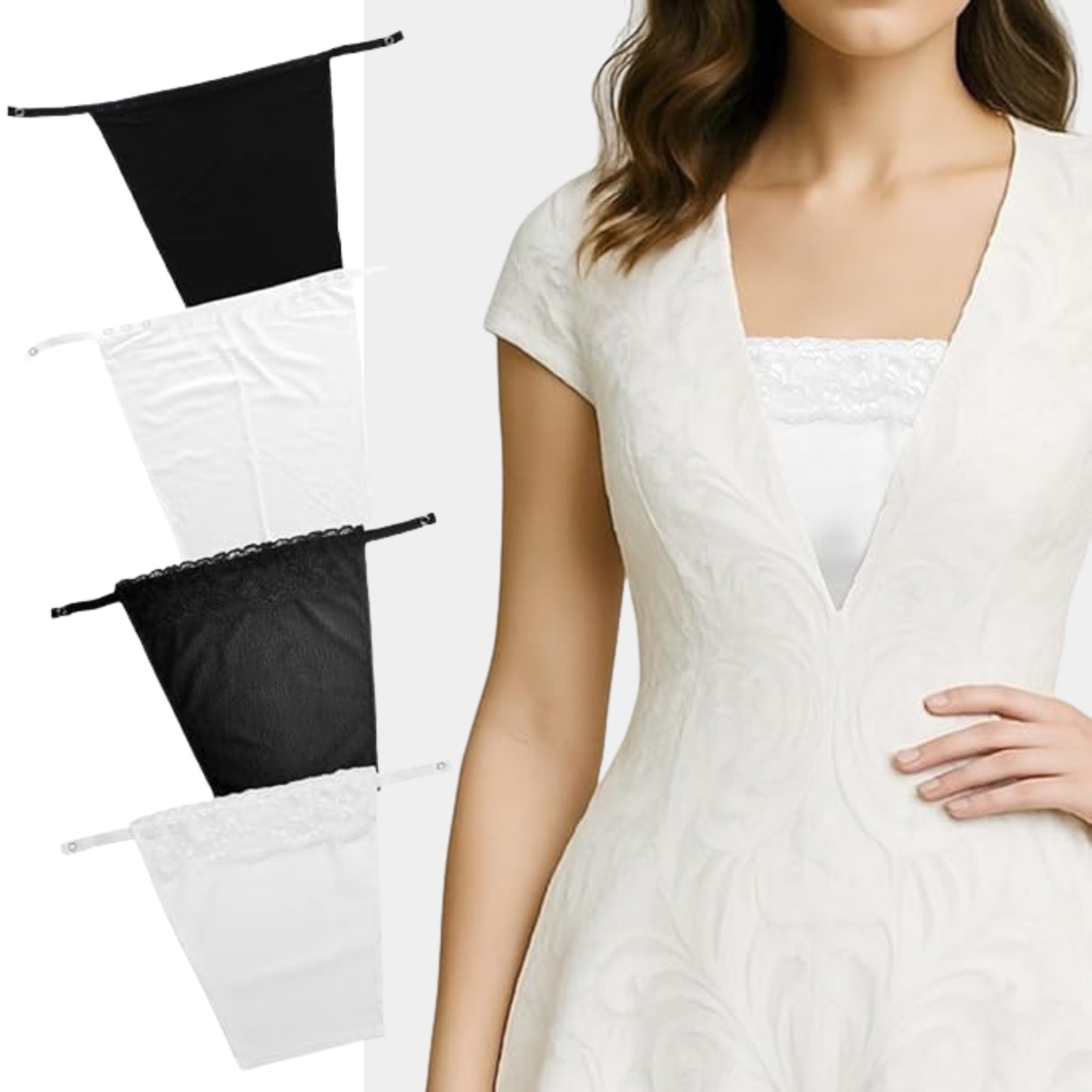 Deep Neck Cleavage Cover Up Inner Cami Secret Slip