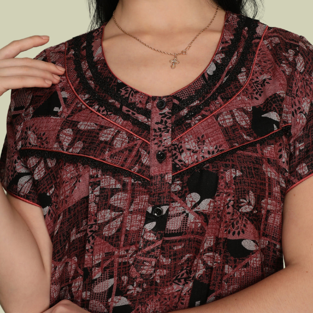 Printed Full-Length Night Gown