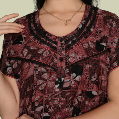Printed Full-Length Night Gown