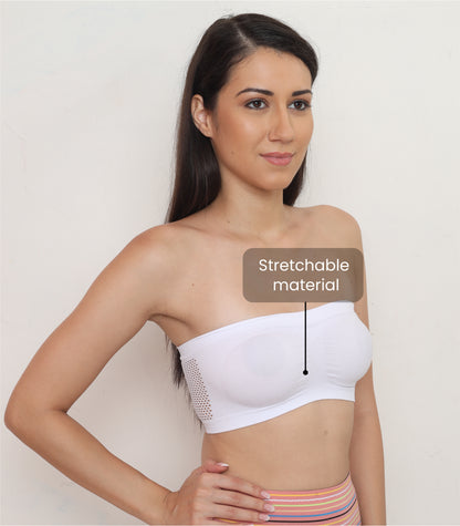 Seamless, Strapless, Full Coverage, Non-Wired Tube Bra