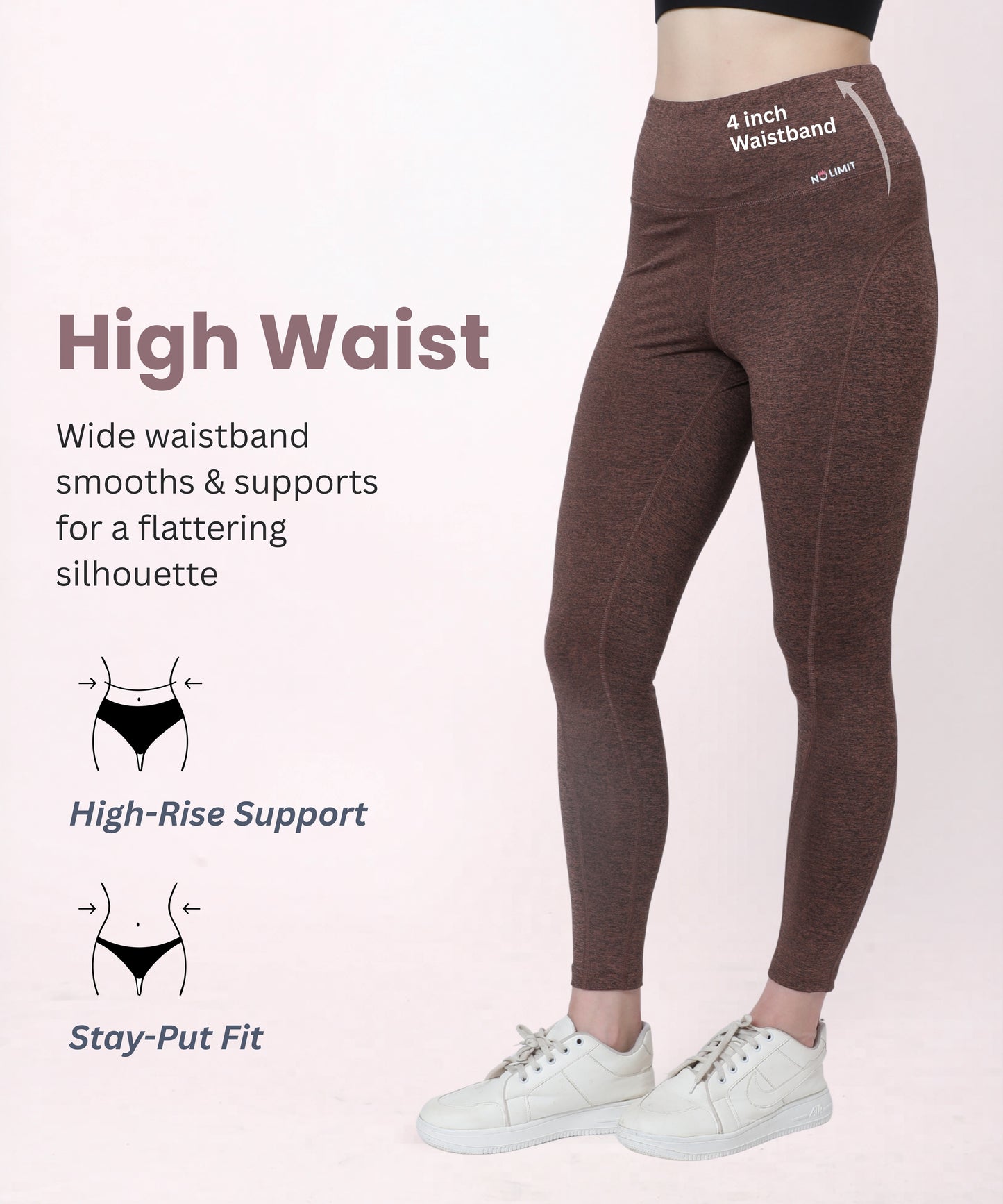 High Waist Gym Leggings with Side Pocket, 4-Way Stretch, Squat-Proof, Moisture-Wicking for Gym, Fitness, Training, Yoga & Activewear