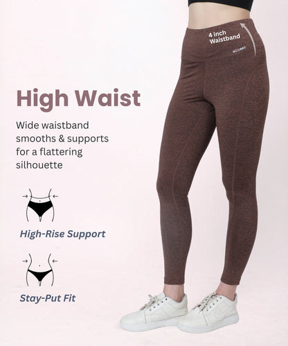 High Waist Gym Leggings with Side Pocket, 4-Way Stretch, Squat-Proof, Moisture-Wicking for Gym, Fitness, Training, Yoga & Activewear