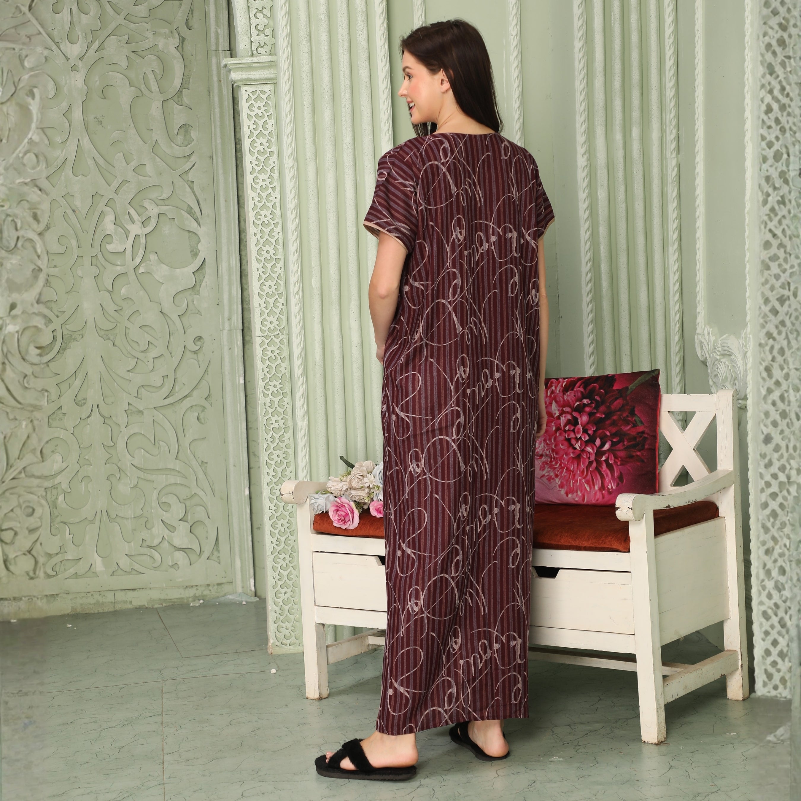 Printed Full-Length Night Gown