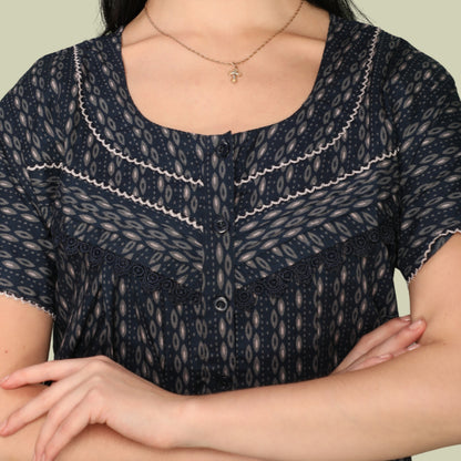 Printed Full Length Night Gown