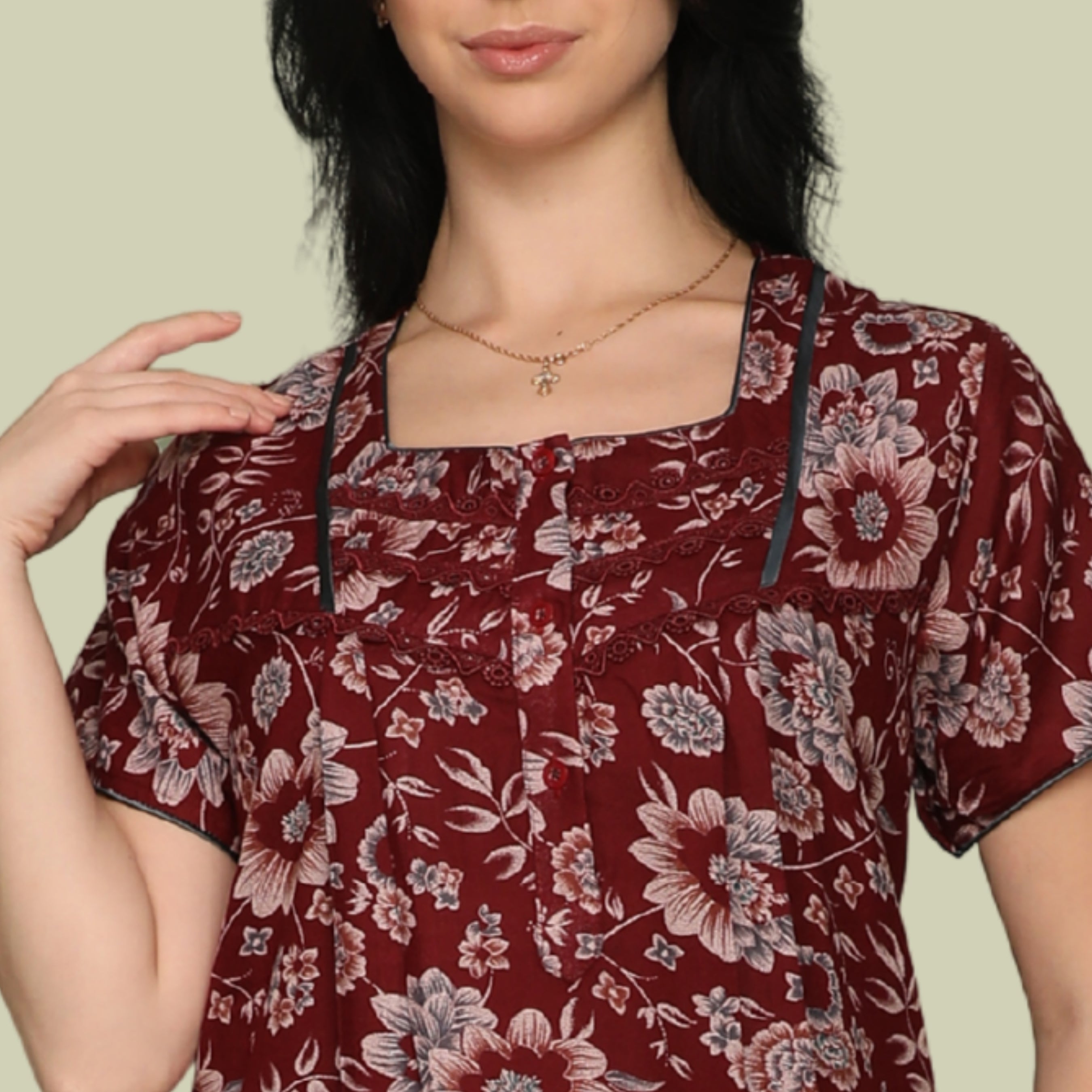 Printed Full-Length Night Gown