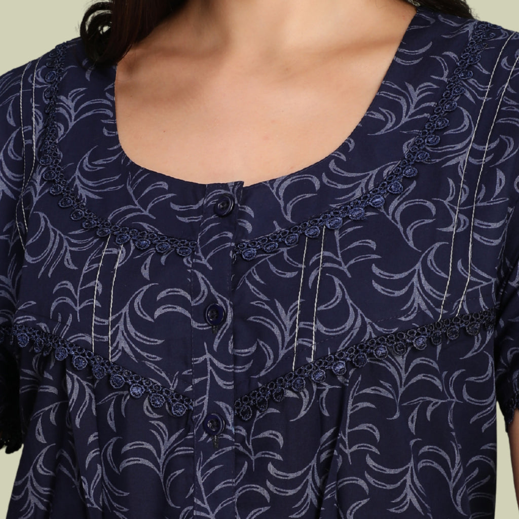 Printed Full Length Night Gown