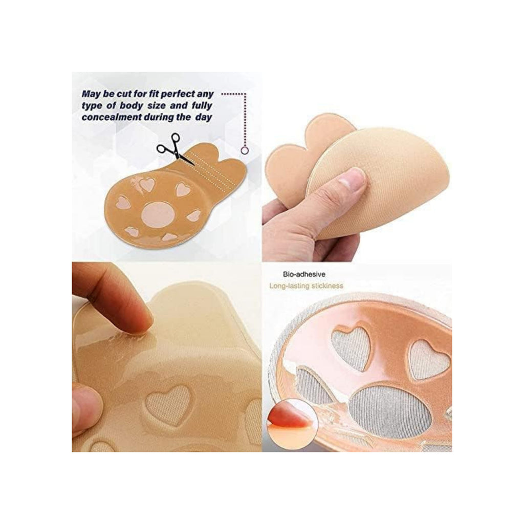 Reusable Thin Silicone Push Up Nipple Cover, Invisible Adhesive Bra