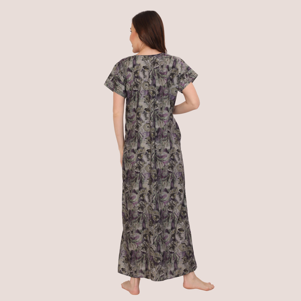 Printed Full Length Night Gown