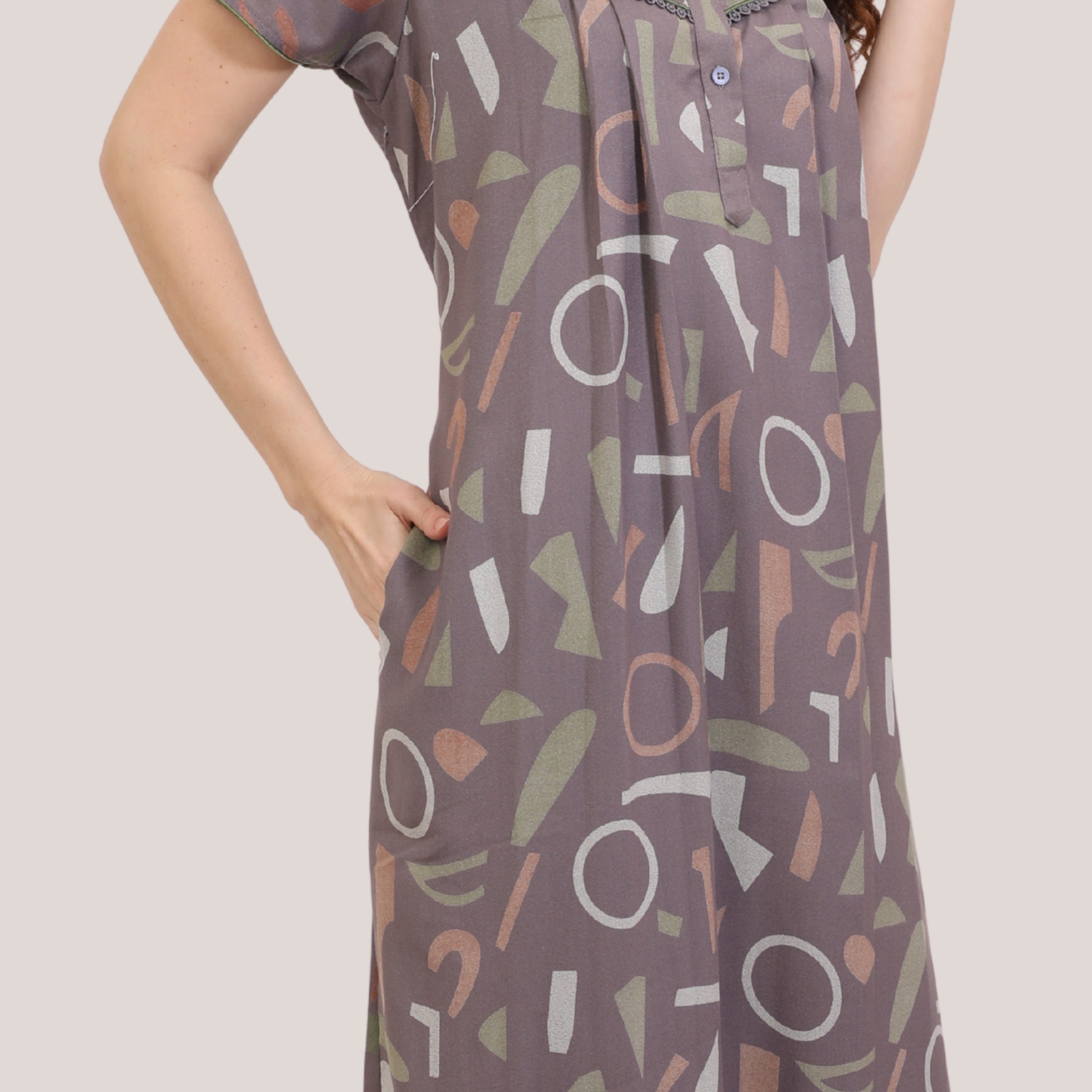 Printed Full-Length Night Gown