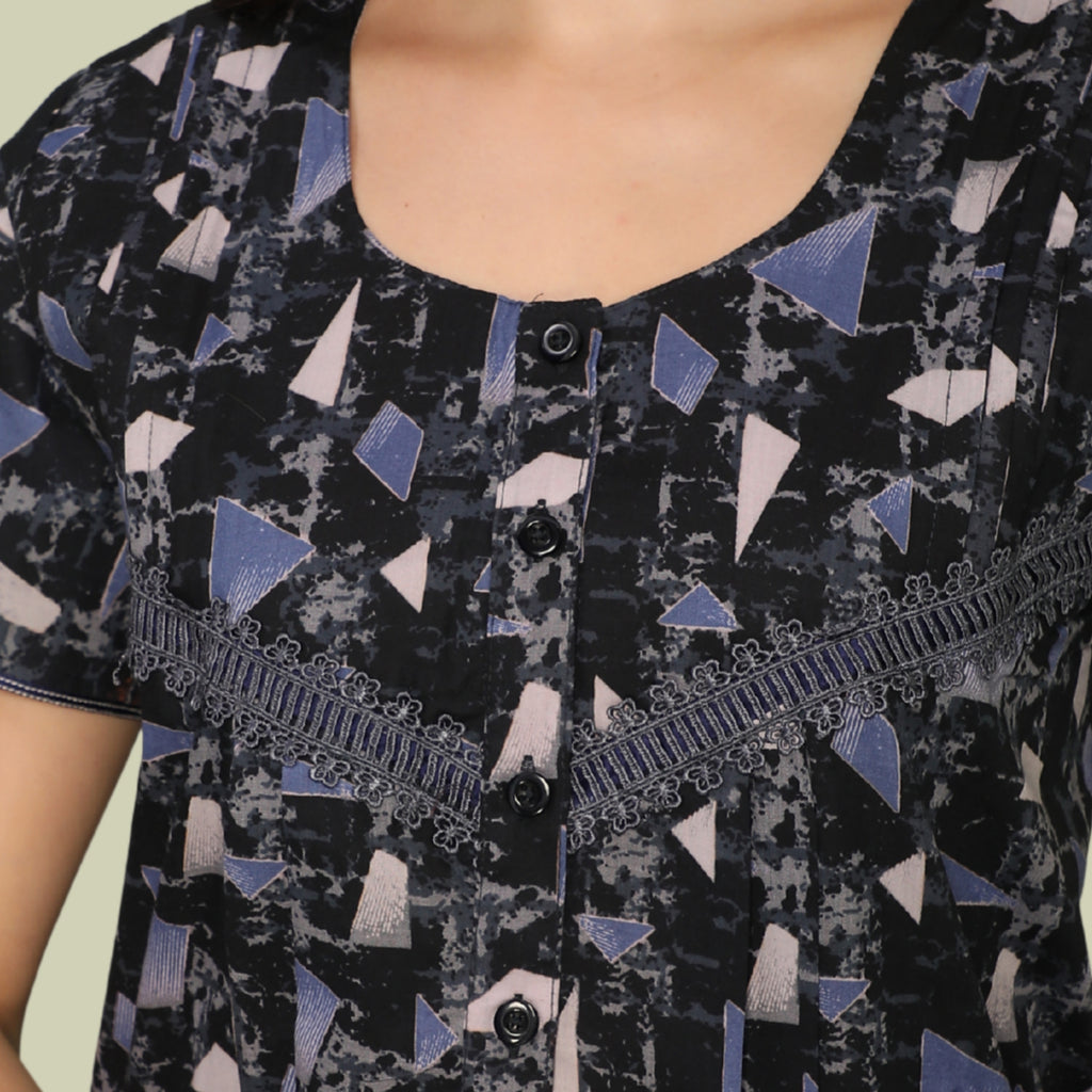 Printed Full Length Night Gown