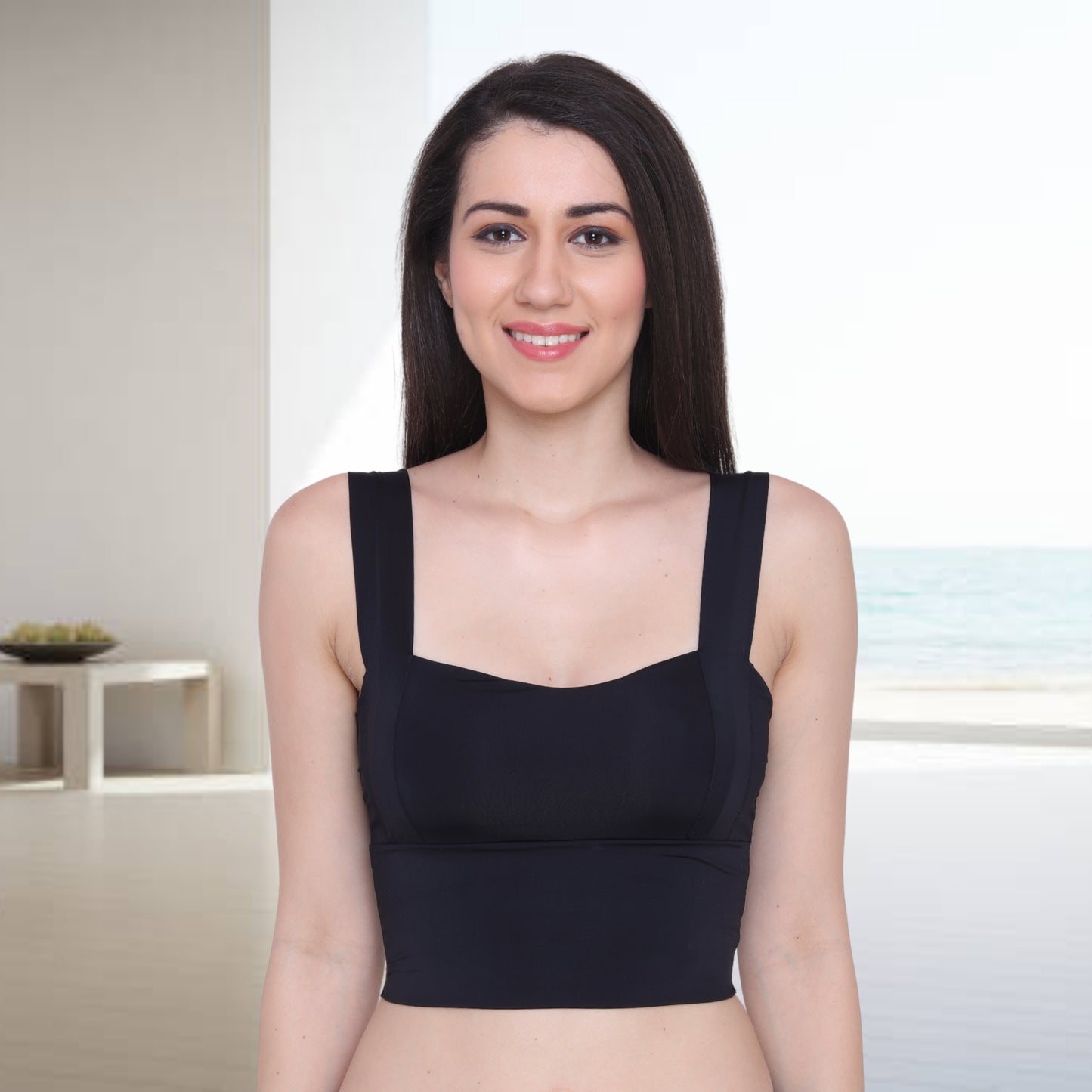 Nylon Spandex Padded Wire Free Seamless Sports Bras for Women