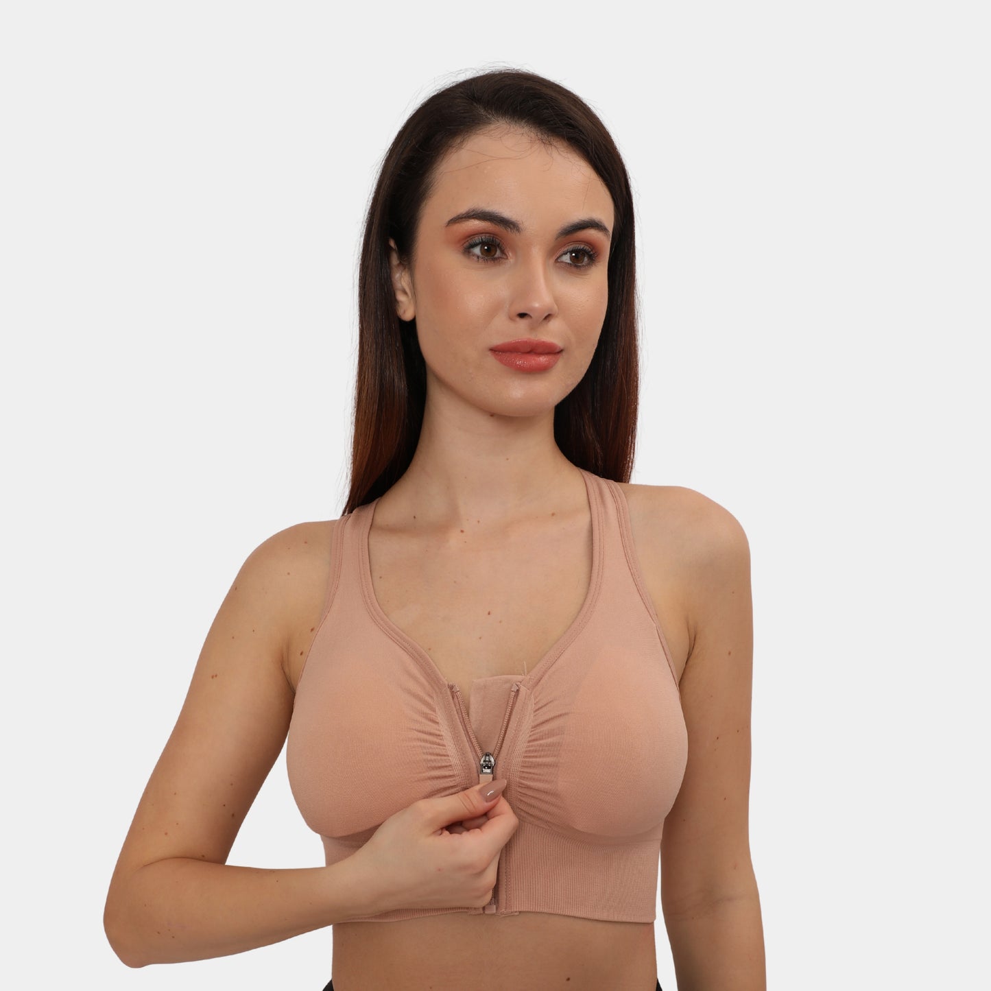 Front Zip Closure Sports Bra | Medium Impact Yoga Bras