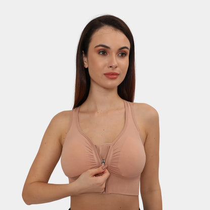 Front Zip Closure Sports Bra | Medium Impact Yoga Bras