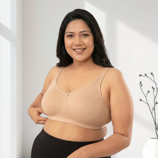 Cotton Spandex Non Padded & Non Wired Minimizer Bra