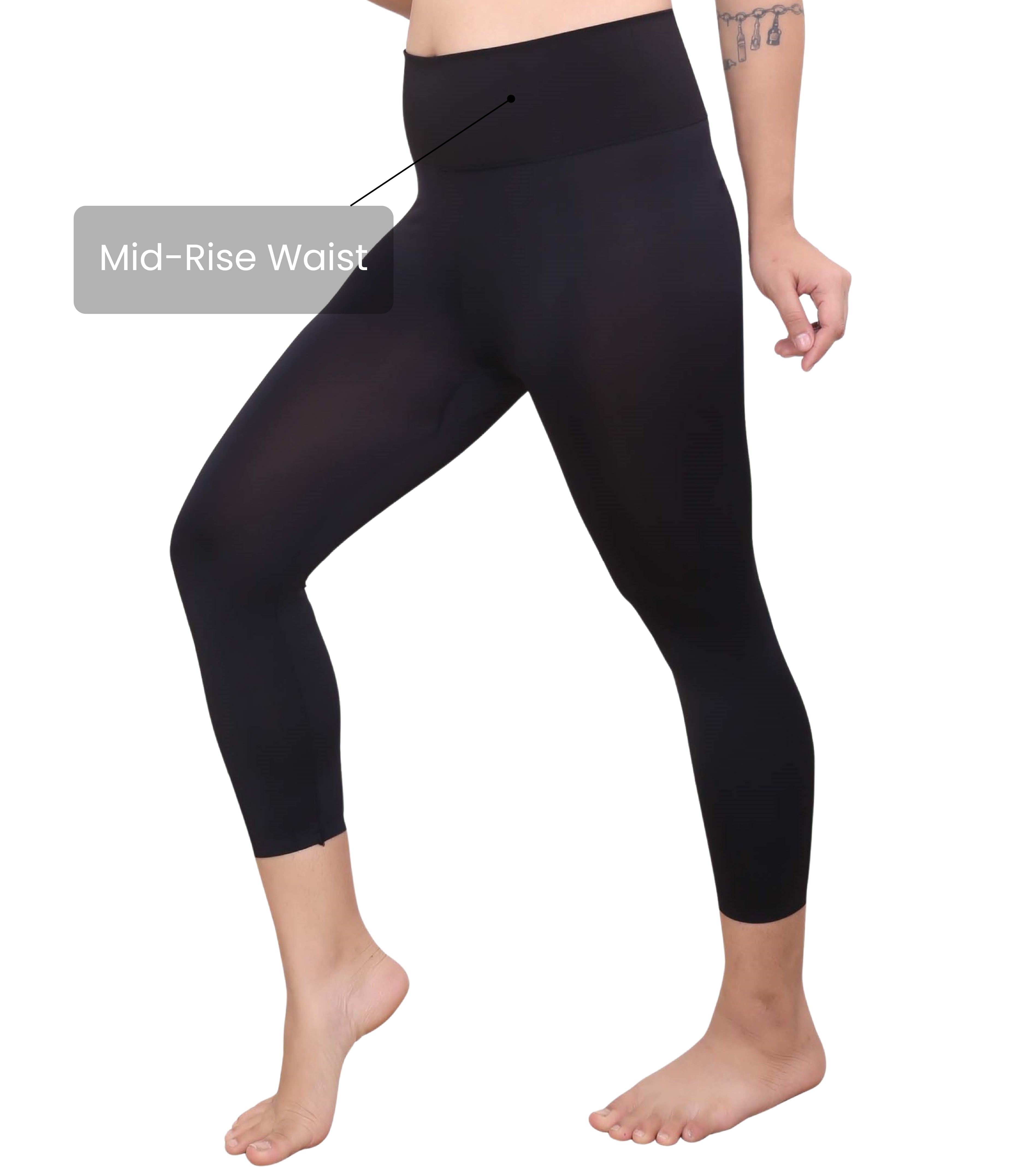 Nylon Spandex High Waist Ankle Length Legging