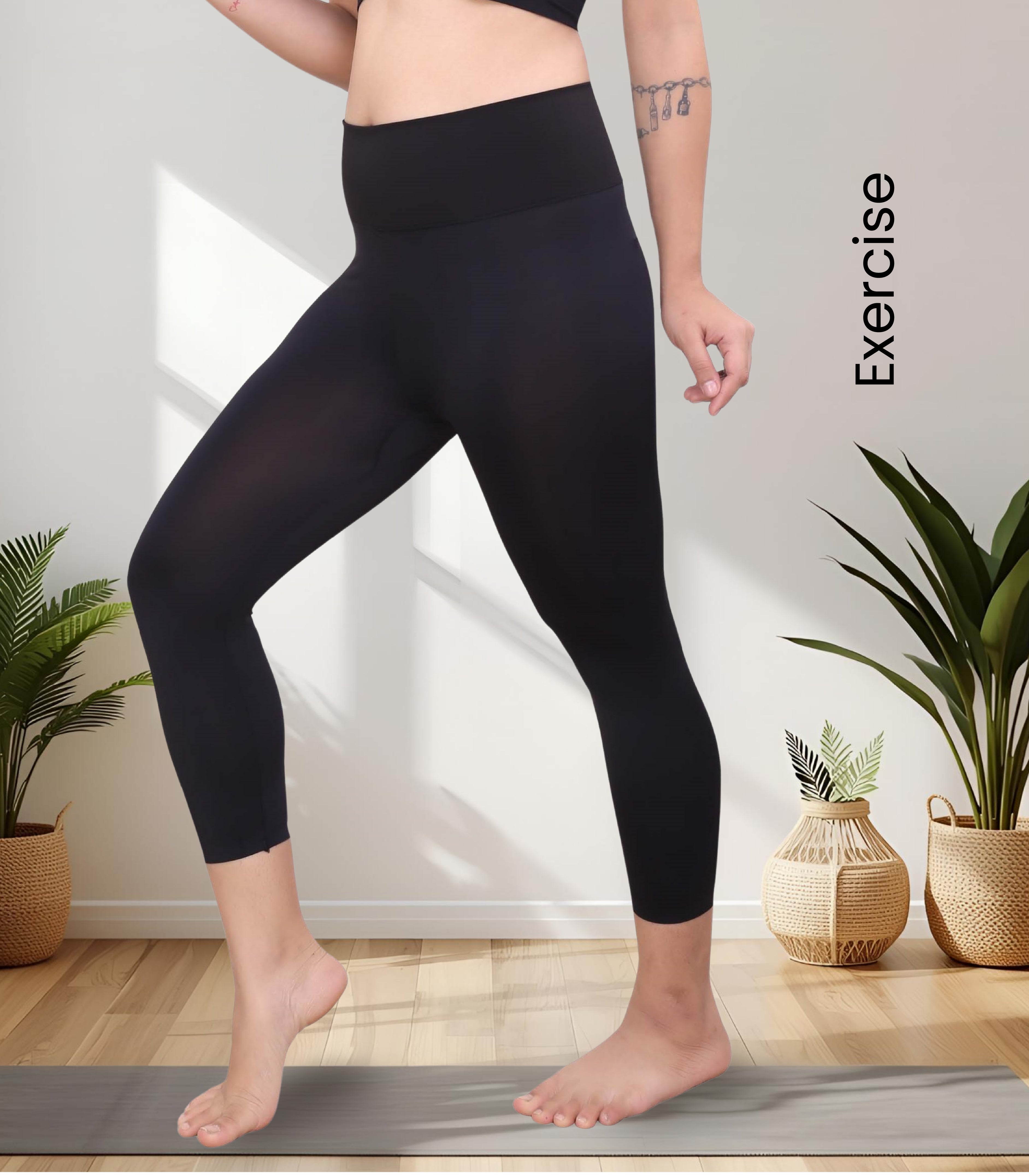 Nylon Spandex High Waist Ankle Length Legging