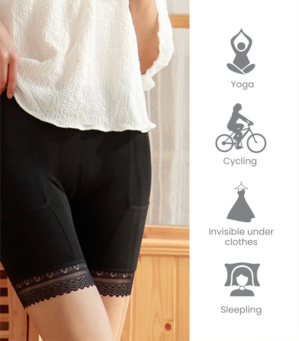 Bamboo Spandex Mid Rise Under Skirt Under Dress Shorts