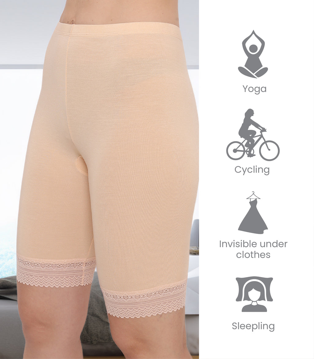 Bamboo Spandex Mid Rise Under Skirt Under Dress Shorts