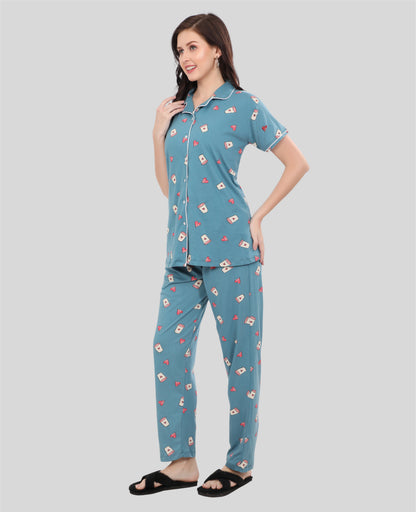 Printed Full Length Night Gown