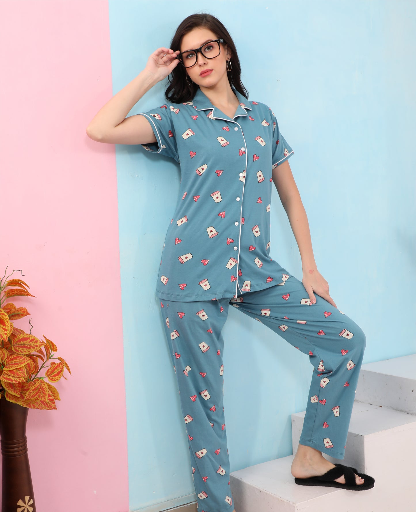 Printed Full Length Night Gown