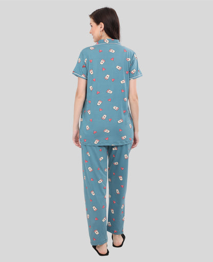 Printed Full Length Night Gown