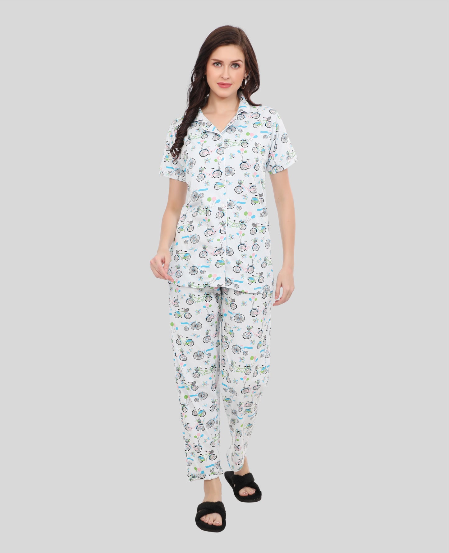 Printed Full Length Night Gown