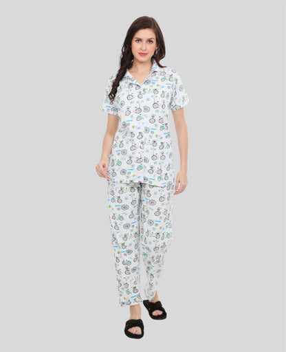 Printed Full Length Night Gown