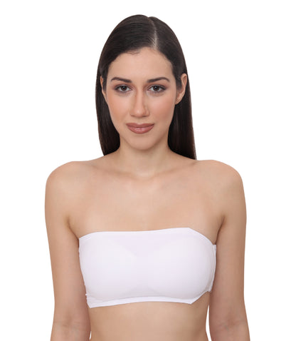 Nylon Spandex Padded Wire Free Seamless Strapless Back Hook Tube Bra with Removable Pads
