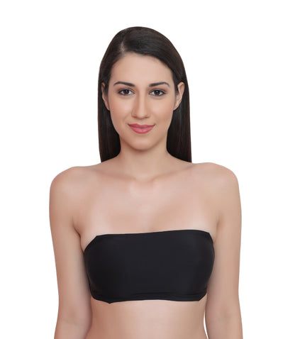 Nylon Spandex Padded Wire Free Seamless Strapless Back Hook Tube Bra with Removable Pads