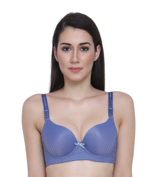 Cotton Nylon Elastane Padded Underwire Adjustable Straps Push Up Bra