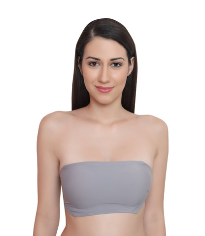 Nylon Spandex Padded Wire Free Seamless Strapless Back Hook Tube Bra with Removable Pads
